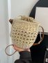 Mini Straw Bag Drawstring Design Vacation