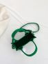 Mini Square Bag Crocodile Embossed Pom Pom Decor