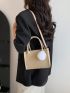 Mini Square Bag Crocodile Embossed Pom Pom Decor
