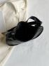Letter Patch Decor Hobo Bag Minimalist
