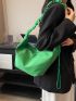 Minimalist Hobo Bag Ruched Strap Green