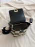 Mini Bucket Bag Flap With Pompom Bag Charm PU Fashionable