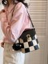 Mini Bucket Bag Flap With Pompom Bag Charm PU Fashionable