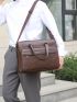 Large Classic Briefcase PU Vintage