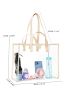 Large Clear Beach Bag Contrast Binding PVC