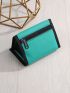 Letter Decor Small Wallet Trifold Contrast Binding