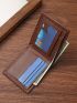 Litchi Embossed Small Wallet PU Brown