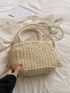 Minimalist Straw Bag With Bag Charm Vacation