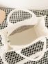 Letter Embroidered Shopper Bag Nylon Preppy