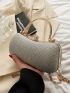 Rhinestone Decor Box Bag Mini Silver