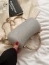 Rhinestone Decor Box Bag Mini Silver