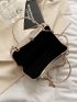 Rhinestone Decor Box Bag Mini Silver