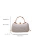 Rhinestone Decor Box Bag Mini Silver