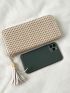 Minimalist Long Wallet Straw Tassel Decor
