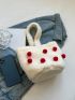 Medium Square Bag Pom Pom Decor Fluffy