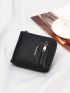 Letter Graphic Small Wallet PU Black