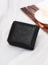 Letter Graphic Small Wallet PU Black