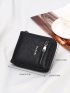 Letter Graphic Small Wallet PU Black