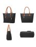 3Pcs Two Tone Shoulder Tote Bag Double Handle Set, Best Work Bag For Women