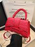Crocodile Embossed Novelty Bag PU Neon Pink Funky