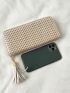 Tassel Decor Long Wallet Straw