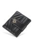 Chevron Detail Classic Card Holder Geometric Decor Bifold Green PU