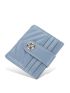 Chevron Detail Classic Card Holder Geometric Decor Bifold Blue PU