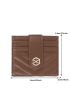 Chevron Detail Classic Card Holder Geometric Decor Bifold Green PU