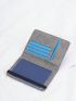 Plane & Letter Embroidered Passport Case PU