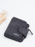 Letter Graphic Small Wallet Black