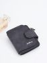 Letter Graphic Small Wallet Black