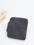 Letter Graphic Small Wallet Black
