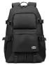 Letter Graphic Laptop Backpack Medium Black Waterproof