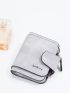 Letter Graphic Small Wallet Gray