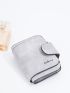 Letter Graphic Small Wallet Gray