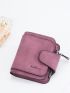 Letter Graphic Small Wallet Purple PU