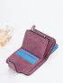 Letter Graphic Small Wallet Purple PU