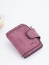 Letter Graphic Small Wallet Purple PU