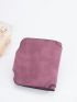 Letter Graphic Small Wallet Purple PU