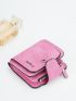 Letter Graphic Small Wallet Hot Pink