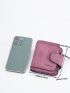 Letter Graphic Small Wallet Purple PU