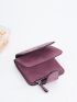 Letter Graphic Small Wallet Purple PU