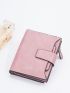Letter Graphic Small Wallet Snap Button Black