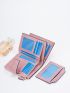 Letter Graphic Small Wallet Snap Button Black