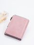 Letter Graphic Small Wallet Snap Button Black