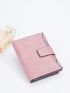 Letter Graphic Small Wallet Snap Button Black