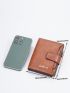 Letter Graphic Small Wallet Snap Button Black