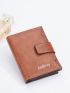 Letter Graphic Small Wallet Snap Button Black