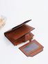 Letter Graphic Small Wallet Snap Button Black