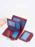 Letter Graphic Small Wallet Snap Button Black
